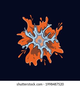 The illustration concept of paint splash or water splash is suitable for wall decoration or background or other decoration for your business