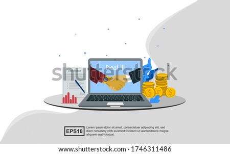 Illustration concept of partnership handshake