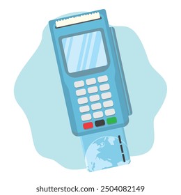 illustration of the concept of payment using a credit card, flat style vector illustration.