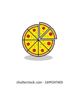 illustration with the concept of pizza. logo with the concept of pizza