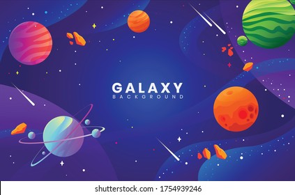 illustration concept of planet and galaxy