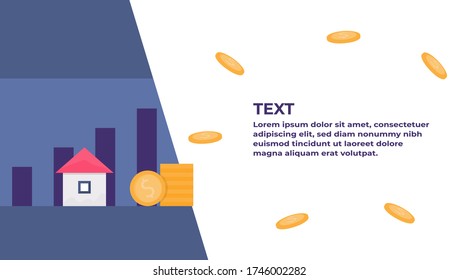 illustration of the concept of a property, real estate, stock business. illustration of rising building prices. flat design. can be used for elements, landing pages, UI.