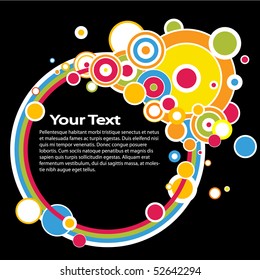illustration of concept with rainbow and circles