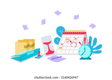 Illustration concept reminder Scheduling assignments at work Good work planning requires a calendar for self-management.