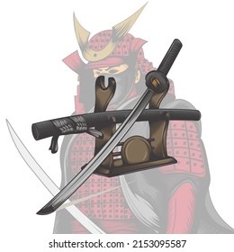 illustration concept of samurai warrior. EPS 10