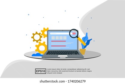 Illustrationsbegriff der Suchmaschine im Computer