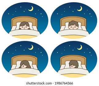 Illustration of the concept of sleep disorders and insomnia
