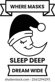 Illustration in concept of Sleeping and good sleep in line style