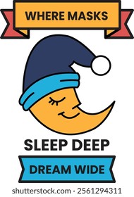 Illustration in concept of Sleeping and good sleep in line style