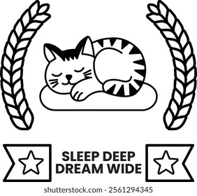 Illustration in concept of Sleeping and good sleep in line style