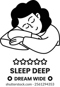 Illustration in concept of Sleeping and good sleep in line style