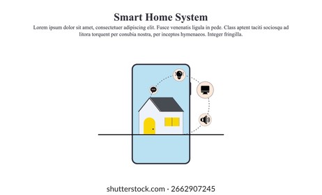 Concepto de ilustración de sistemas inteligentes para el hogar.