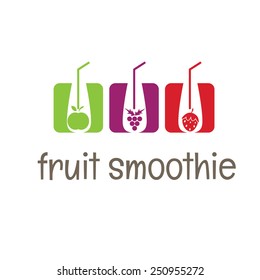 Illustration concept smoothies icons. vector