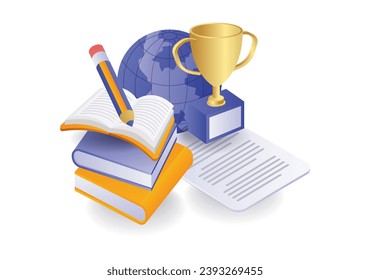 Illustration concept of symbols for equipment in the world of school education