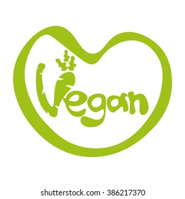 Illustration of concept template lettering Vegan.Vector