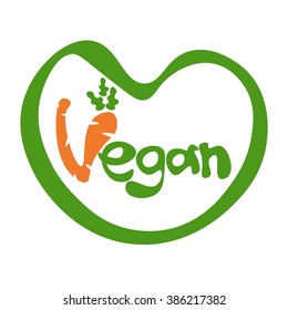 Illustration of concept template lettering Vegan.Vector