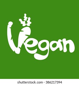 Illustration of concept template lettering Vegan.Vector