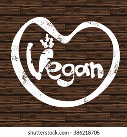 Illustration of concept template lettering Vegan.Vector
