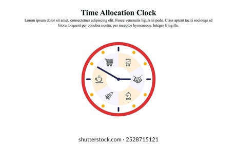 Illustration concept of time allocation to each task.