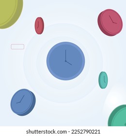 Illustration concept of a lot of time green red