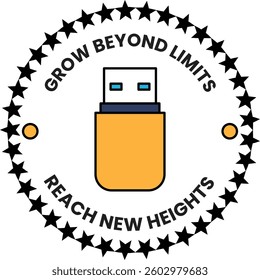 An Illustration in the concept of USB flash drive in line style.