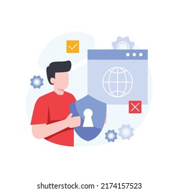 Illustration concept of Website Development, programmer, 