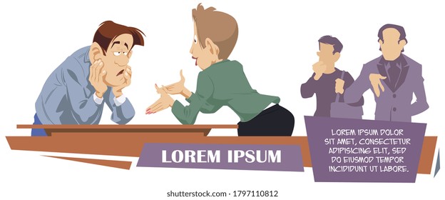 Illustration concept for website and mobile website development. Business services. Funny people. Stock illustration. 
