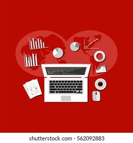 Illustration concepts for business, finance, analytics, economy. Flat design