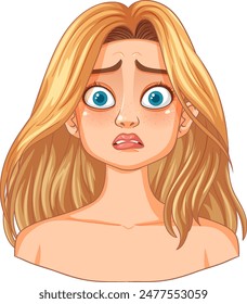 Illustration of a concerned blonde woman