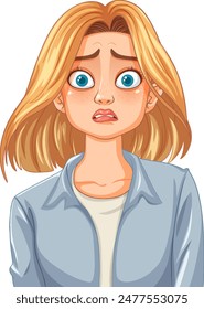 Illustration of a concerned blonde woman