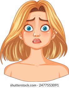 Illustration of a concerned blonde woman