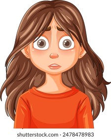 Illustration of a concerned young girl