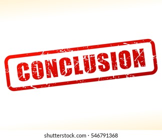 Illustration of conclusion text buffered on white background