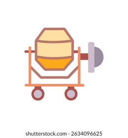 Ilustração de um Misturador de Concreto em um Fundo Branco
