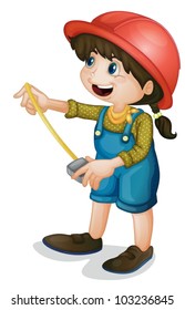 Illustration of a condtruction girl