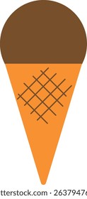 Illustration of a cone ice cream (chocolate) icon