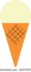 Illustration of a cone ice cream (vanilla) icon