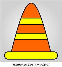 Ilustración de cono para el divisor de carreteras. Ilustración vectorial de los bomberos.
Símbolo de separador de carreteras para iconos y stickers.