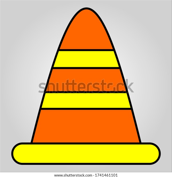 Illustration of cone for road divider. Vector\
illustration of firefighters.\
Road divider symbol for icons and\
stickers.