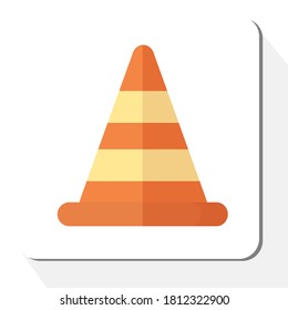 illustration of a cone, sign on a roadworks project, in flat style. vector illustration, labor day theme.