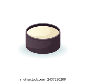 Illustration of confectionery kitchen utensil sticker. Culinary illustration and cartoon creativity as this artwork depicts a delicious sauce on a white background. Vector illustration.