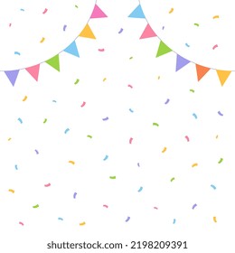 Illustration confetti and firecracker for promotions and events . Party, diary, decorate, event. Vector drawing. Hand drawn style.