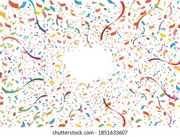 Ilustración de confeti sobre fondo blanco