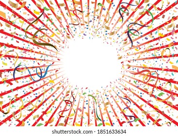 Illustration of confetti on white background