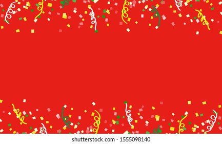 Illustration of confetti and paper tape splashed