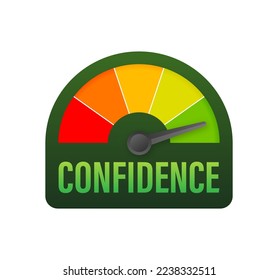 Illustration with confidence indicator for concept design. Business concept vector illustration.