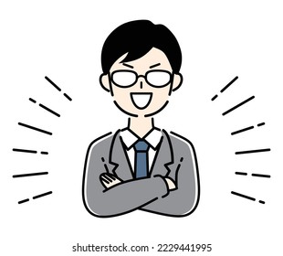 Illustration of a confident businessman.