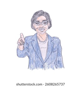 Illustration of Confident Businesswoman Giving a Positive Thumbs-Up Gesture  