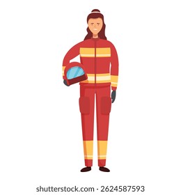 Illustration of a confident woman in racing gear with helmet