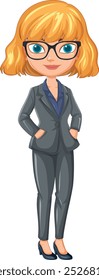 Illustration of a confident woman in a suit